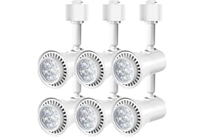 AOAXL Track Lighting Heads, 7W H Type Track Light 5500K Cool White GU10 Bulb Flicker Free CRI90+ Dimmable Bright Track Lighting Fixtures Ceiling for Accent Task Wall Art Exhibition, 6 Pack