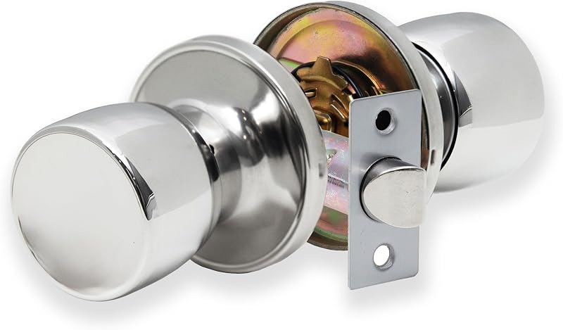XFORT Tulip Passage Knob Set Polished Chrome for Internal Doors 35-45mm