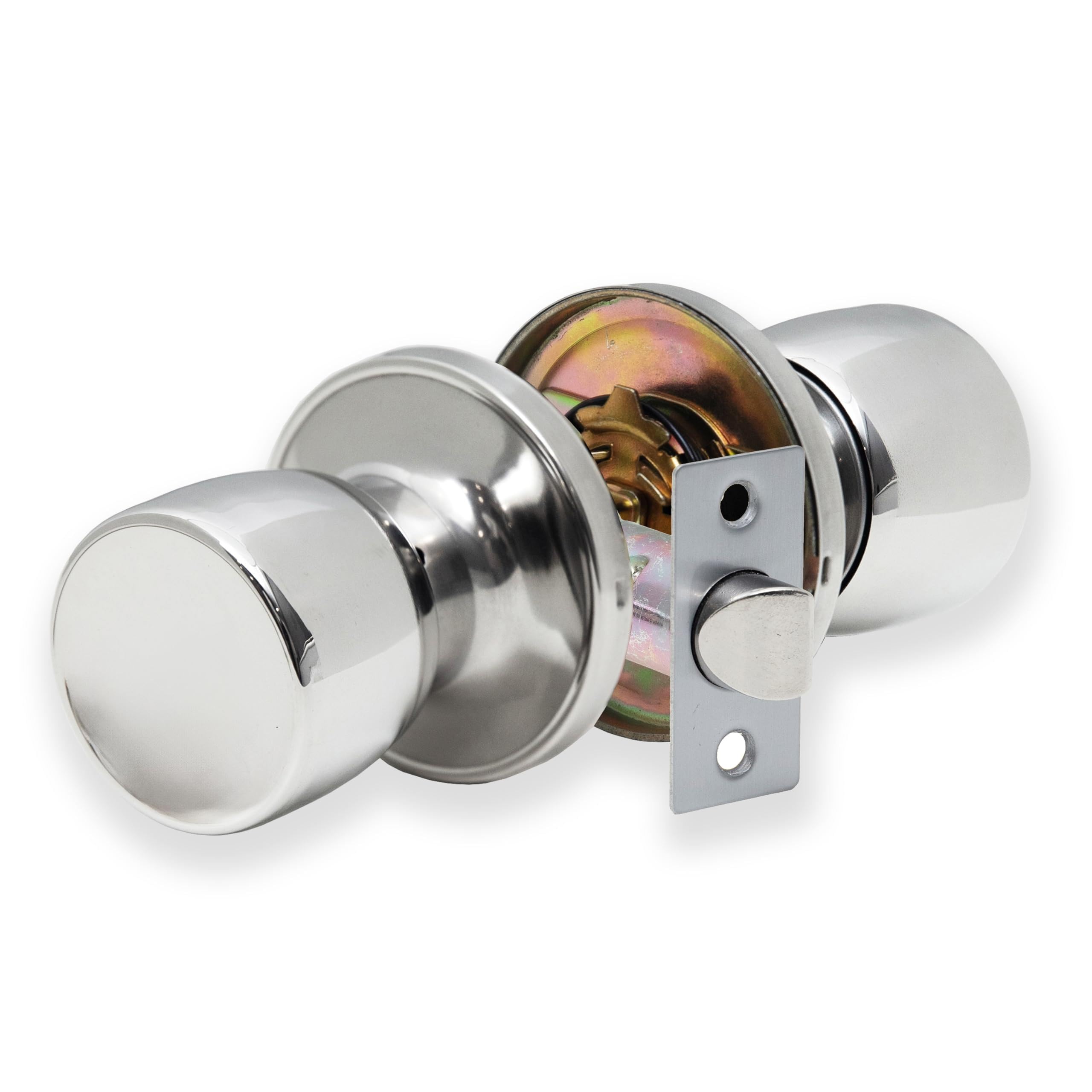 XFORT Tulip Passage Knob Set Polished Chrome, Door Knob for Internal Wooden Doors