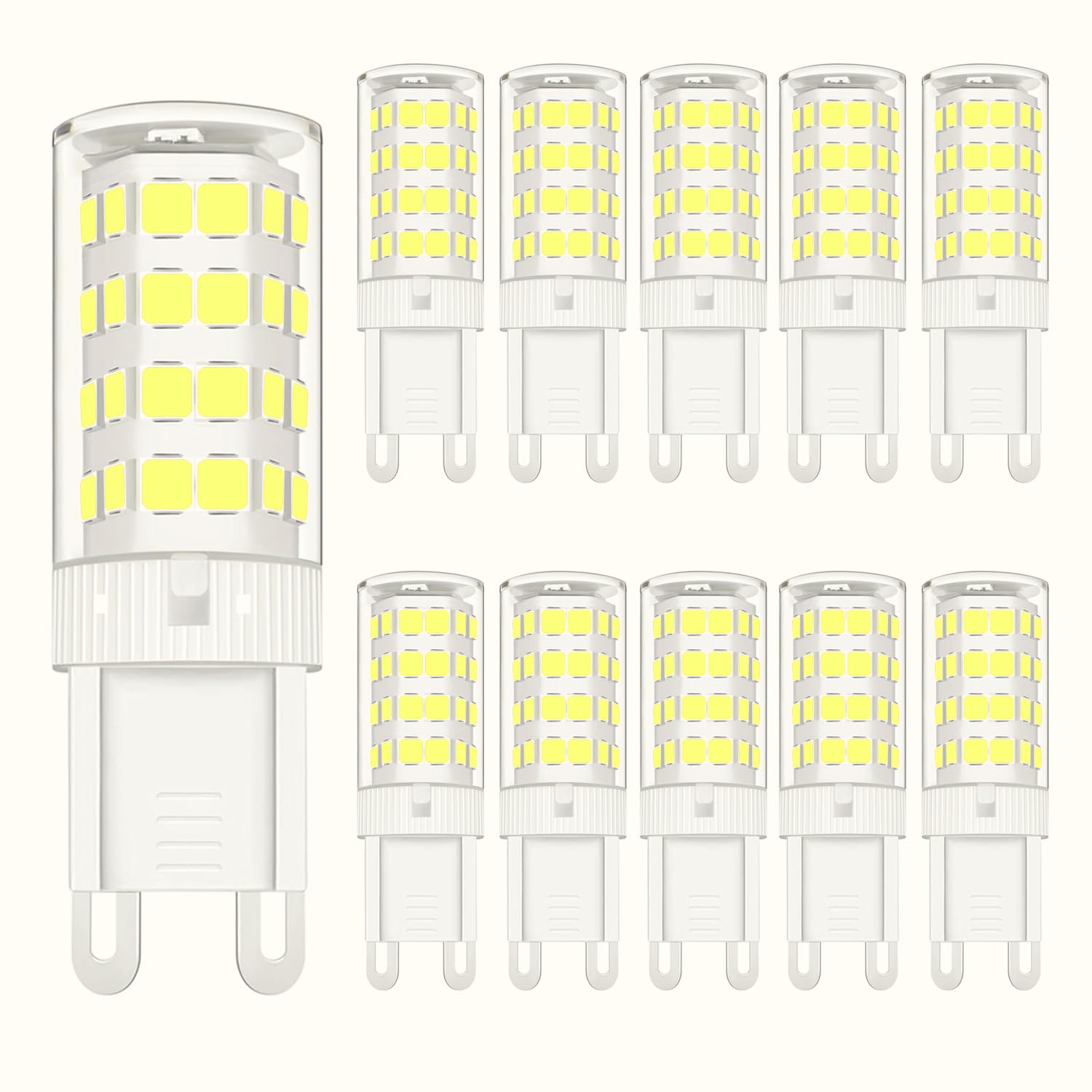 YUANHENLIZ G9 LED Light Bulbs, 5W Small Corn Bulb Cold White, 360° Beam Angle Energy Saving Light Bulbs for Home Lighting LED Lamp 10 Pack