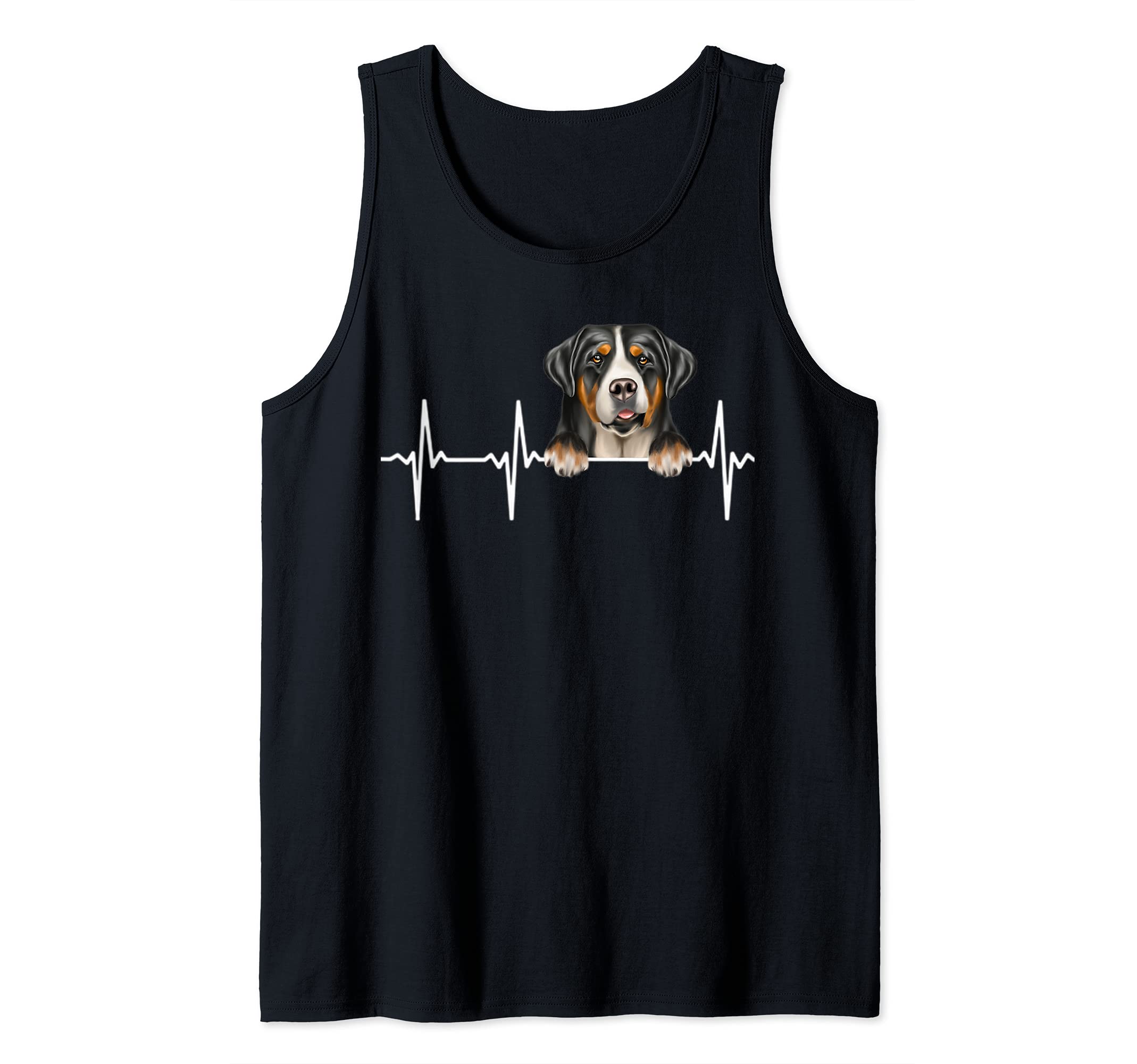 Funny Dog Heartbeat For Greater Swiss Mountain Dog Lovers Tank Top