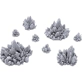 EnderToys Rocks with Crystal Clusters - DND Terrain Compatible with Dungeons and Dragons, 28mm Miniature Wargaming, Tabletop RPGs, Wargame Scenery