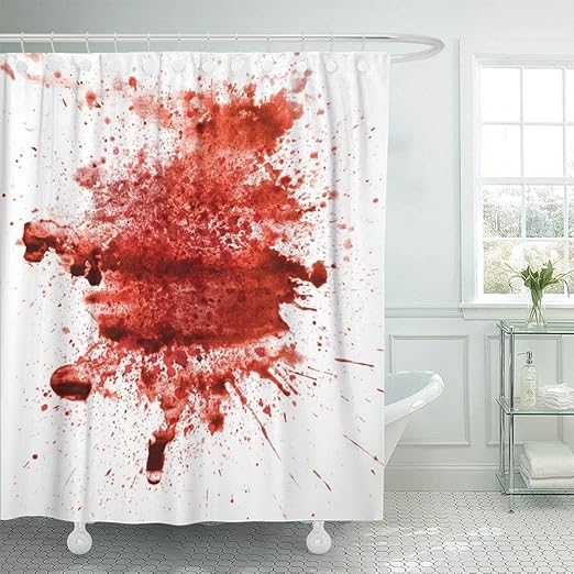 Amazon Com Emvency Shower Curtain Print 72x72 Red Splat Blood