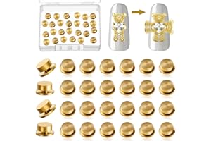 LEELOSP 30 Pieces Spinning Nail Charms Nail Art Rotating Charm Bearing Art Tool Rings Jewelry Rotating Tools 3D for Women Girls Crafting Jewelry Accessories (Copper)