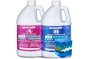 MYQIUF Epoxy Resin - Fast Cure Epoxy Resin, 1 Gallon 4 Hours Demold 8-10 Hours Casting Resin Crystal Clear for DIY Molds Wood Jewelry Table Tops Bar Top Casting Coating Crafts Supplies Easy Mix 1:1 Ratio