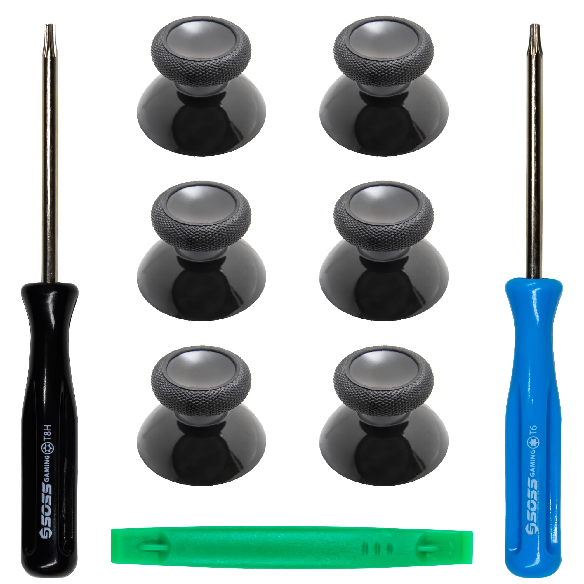 Xbox One Controller Joystick Replacement - 6PCS Genuine OEM Thumbsticks Analog Thumb Sticks Parts - True Rubberized with T8 T6 Repair Screwdriver Kit for Xbox One Controller