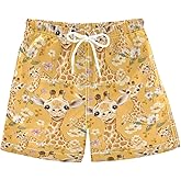 Giraffe Cow Skin Boys Swim Trunks Baby Kids Swimwear Summer Toddler Beach Board Shorts Bathing Suit L