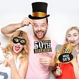 Xndryan 50th Birthday Inflatable Photo Booth Frame & 24 Props - Black Gold view 6
