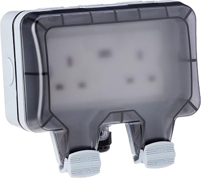 EnerJ Smart Outdoor 13A IP55 2 Gang Socket with USB WiFi Control