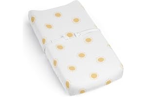 Sweet Jojo Designs Baby Changing Pad Cover Sheet (White and Yellow Boho Sun) for Girls/Boys, Infant/Newborn Diaper Change Table Mat Covers (Mustard, Celestial Sky, Desert, Sunshine, Outdoors Nature)