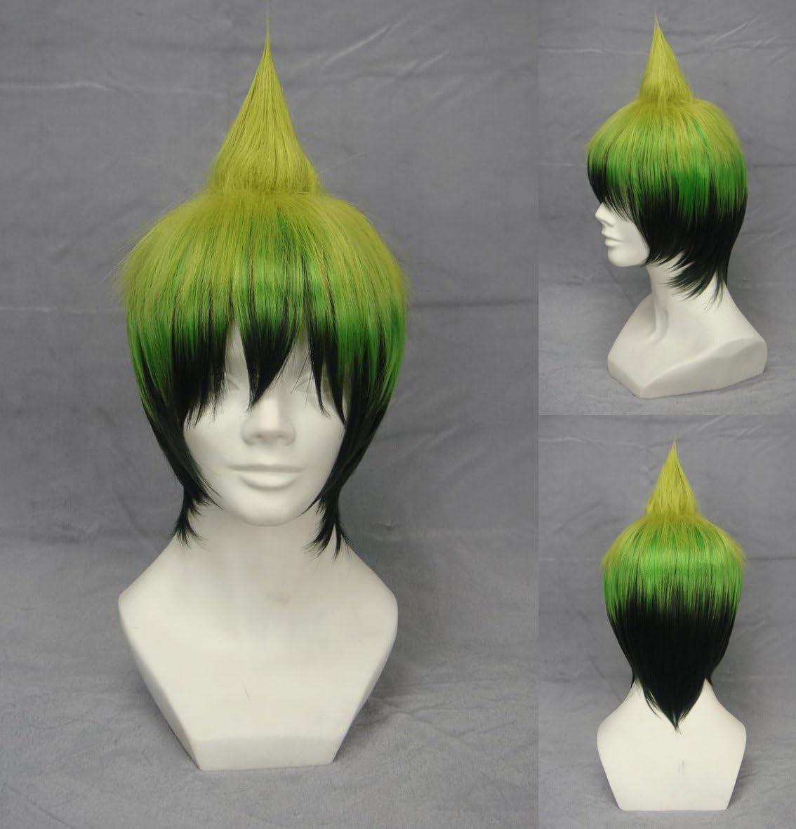 Tqglobal 12' Gradient Yellow to Dark Green Cosplay Wig -- Blue Exorcist Amaimon