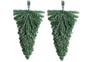 ACJRYO Teardrop Swag, 2Pcs Christmas Swags, 18inch Christmas Swag Artificial Green Christmas Teardrop Door Swag, Faux Pine Christmas Greenery Teardrop Swag for Xmas Holiday Mantle Fireplace Decorating