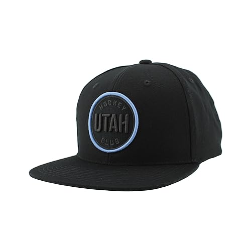 ZHATS Standard NHL Officially Licensed Adjustable Snapback Hat Flat Bill Z11 Black Element, One Size