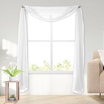 Amazon.com: Elegant Comfort Lightweight Sheer Voile Window Scarf ...