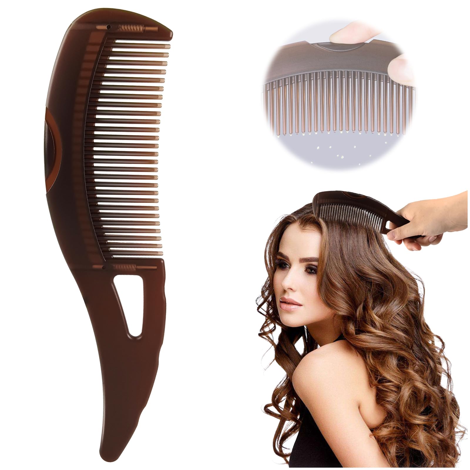 Hollow Tooth Dandruff Comb With Energy Massage Fine Tail for Scalp - Washable Small Hair Removal Tool for Women and Men