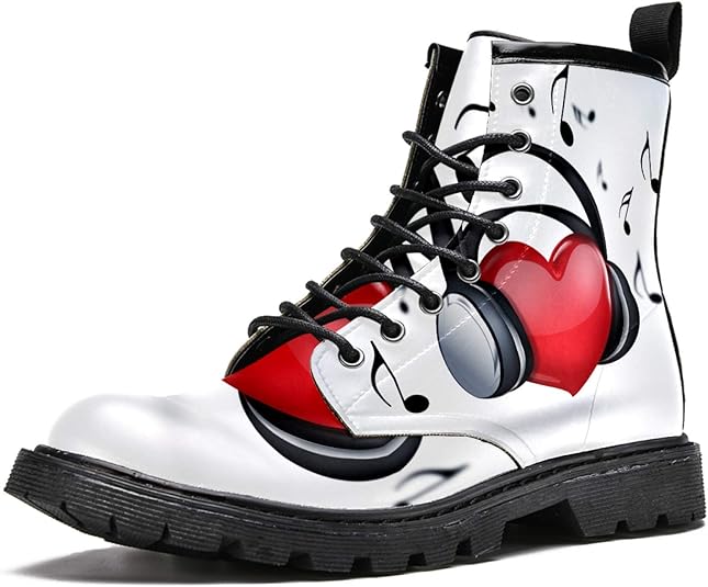 Women's Work Combat Boots Waterproof Boots,Heart Music: Amazon.ca