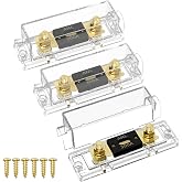 Joinfworld 300 Amp ANL Fuse Holder with 300A ANL Fuse, ANL Fuse Block 0/2/4 Gauge for Car Audio System - 3 Pack