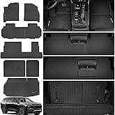 NIKALAIKA Floor Mats & Trunk Mat for All-New 2024 2025 Chevrolet/Chevy Traverse (8 Seats) with Backrest Mat All Weather Protection TPE Rubber Full Set Floor Liners Automotive Accessories, Black