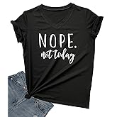 DANVOUY Women's V-Neck Cute Tees Funny Letter Printed T Shirt Graphic Tops