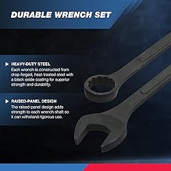 Neiko 03129A Jumbo Combination Wrench Set, 10-Piece