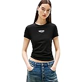 Tommy Jeans Womens Graphic Tee with Printed Logo Design