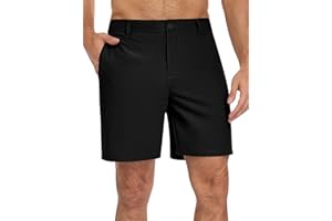 TUREFACE Men's Golf Shorts Flat Front 7 Inch Lightweight Quick Dry Chino Casual with 4 Pockets