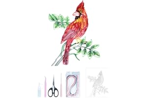 Uniquilling Quilling Paper Quilling Kit for Adults Beginner, 16 * 20-inch Northern Cardinal, Exquisite DIY Paper Filigree Painting Kits Quilling Tools, Home Room Wall Art Decor Best Gifts(Basic)