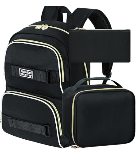 Weradar Black School Backpack For Women Men,Aesthetic College Backpack With Lots Of Pockets,Lightweight High School Bag For Teens Girls Boys,Cute Bookbag - View #7