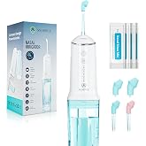 Nasal Irrigation System for Sinus Relief 30 Salt Packs 4 Rinse Modes | 4 Nozzles Portable Cordless Electric Neti Pot Nose Cleaner - Sinus Flush Kit for Adults &amp; Kids, Home &amp; Travel
