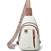 LATMAP 7L Sling Bag for Women Men Leather Small Sling Backpack Daypack Anti Theft Fanny Pack Crossbody Purse Travel