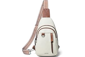 LATMAP Sling Bag for Women Men Leather Small Sling Backpack Daypack Anti Theft Fanny Pack Crossbody Purse Travel