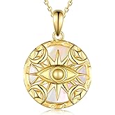 Daixiya Dragonfly/Butterfly/Owl Necklaces for Women 925 Sterling Silver Moonstone Witch/Evil Eye/Celtic Cross Pendant Necklaces Boho Jewelry Gifts for Women