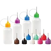 Free Hand Squeeze Bottles for Paint, 1 Oz Precision Tip Applicator Bottles, 4 Needle Tip Glue Bottles with 12 Tips for Acrylic Painting, Crafts &amp; Masking Fluid
