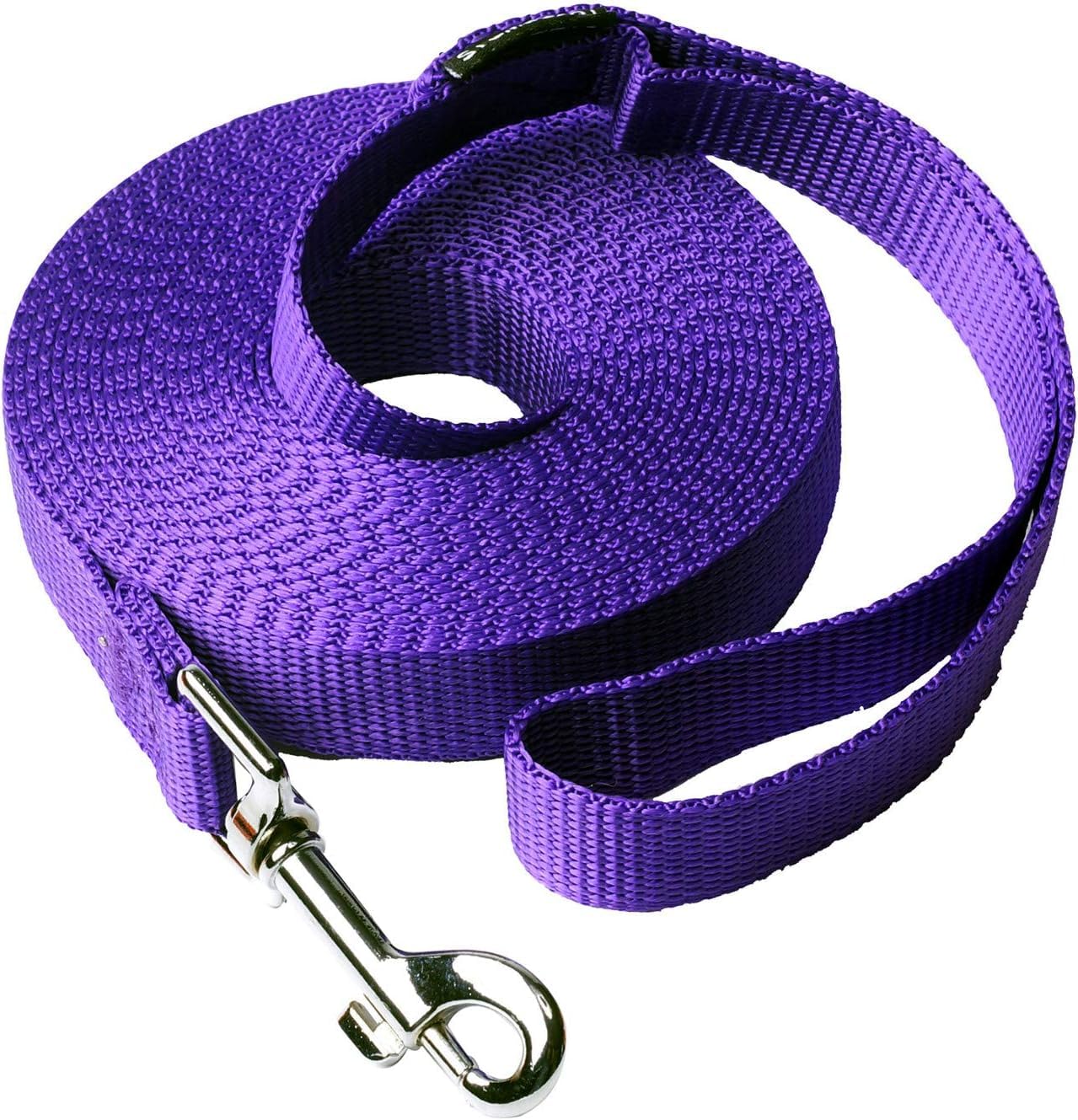 Siumouhoi Dog/Puppy Obedience Recall Training Agility Lead - 20ft Long Training Leash，3/4in Wide - Great for Play, Camping, or Backyard（Purple,20 Feet）