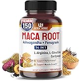Peruana Maca Root Black, Red, Yellow | Maca Root Capsules Enhanced with Ginseng, Ashwagandha, Fenugreek | Support Stamina, Performance & Mood | 150 Capsules