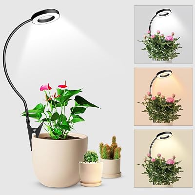 Wolezek Grow Lights Indoor Plants Clip On 6500K Full Spectrum 360° Gooseneck