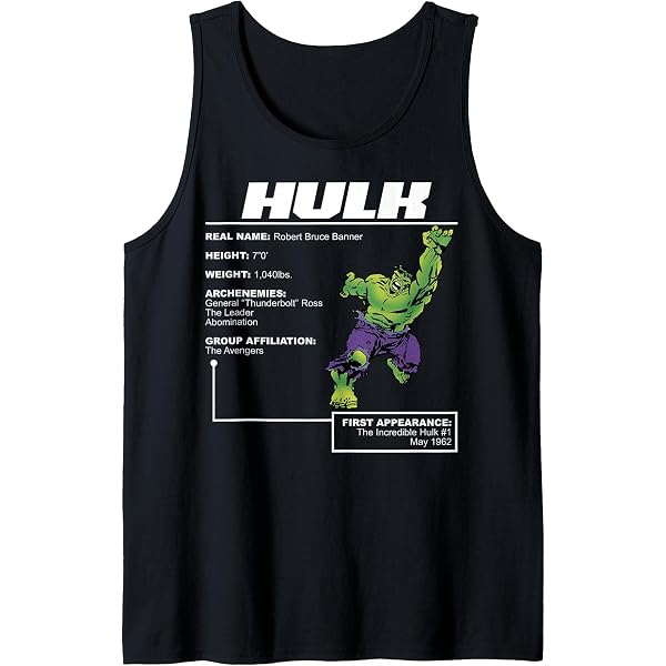 Amazon.com: Marvel The Incredible Hulk Retro 90s Tank Top 