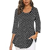 Tencole 3/4 Sleeve Shirts for Women Dressy Tunic Tops Casual Wear with Floral