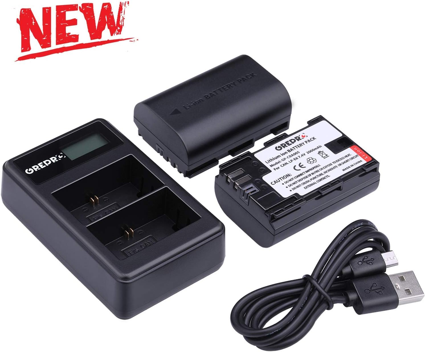LPE6 Chargeur de Batterie avec Double Chargeur USB pour Canon EOS 5D