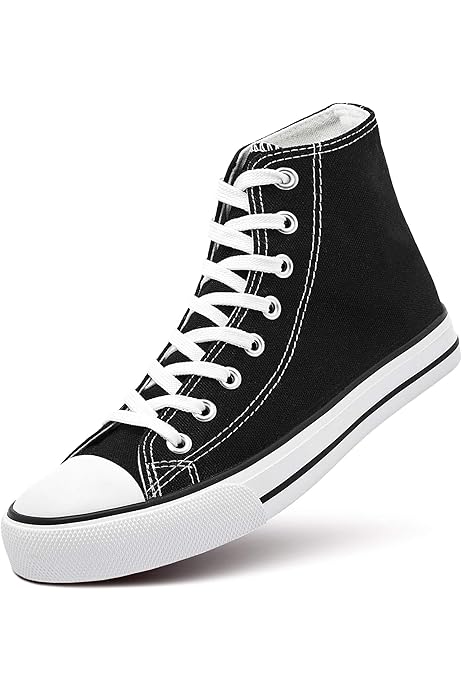 black high top canvas shoes