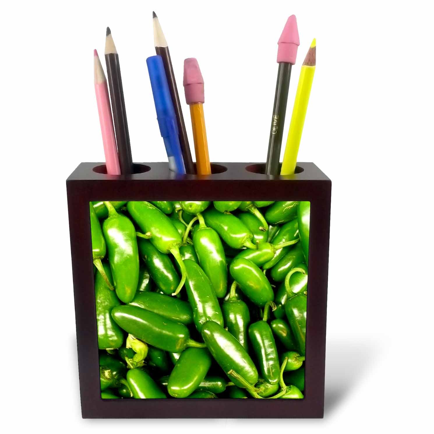 3dRose Jalapeno Peppers, 5-Inch (Ph_7296_1), 5 inch Tile Pen Holder
