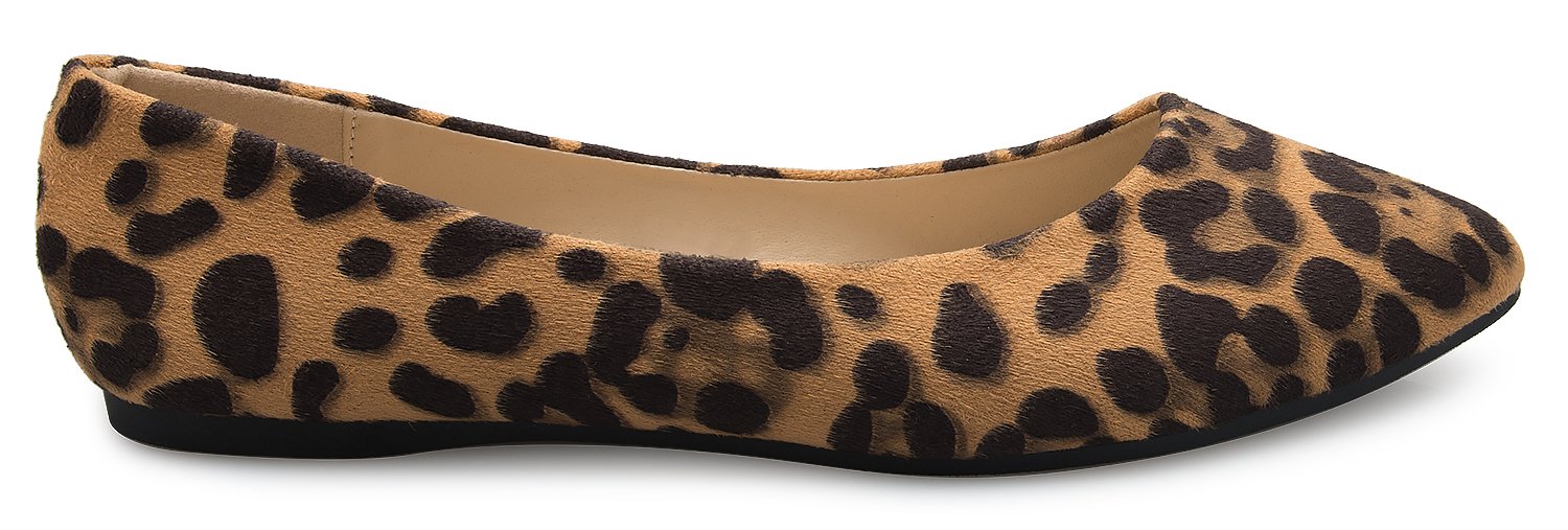 Olivia K Women's Pointed-Toe Flat Heel - Slip on Style Casual Comfort Ballet with Soft Suede Patent and Leather - Image 3