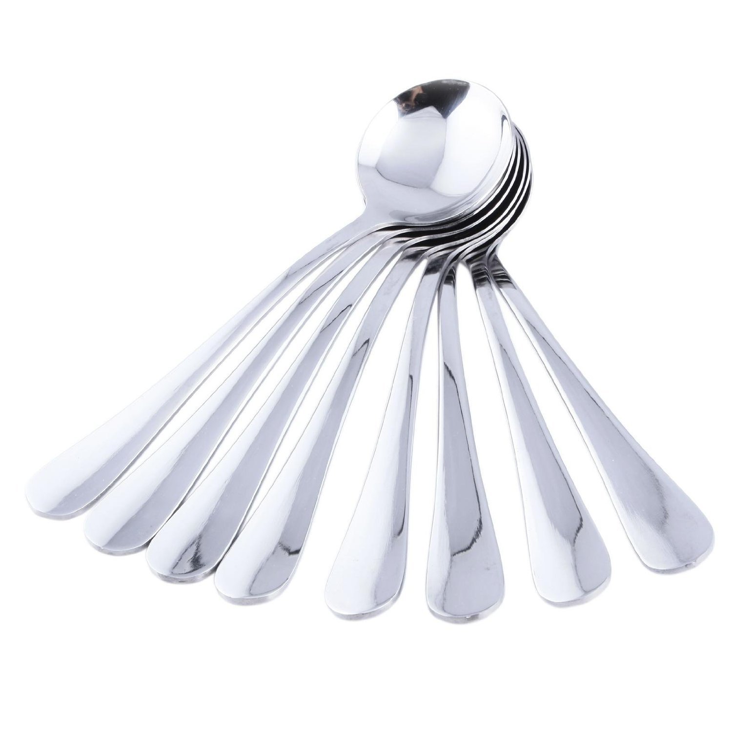 MIU COLOR Round Soup Spoons Table Large Spoons with Stainless Steel