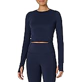 Amazon Essentials Women's Active FormFlex Buttery Soft Long Sleeve Slim Fit Crop Layering Workout Top