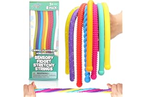 Jouets sensoriels pour enfants autistes : lot de 8 cordes extensibles – Jouets apaisants pour soulager le stress et l'anxiété