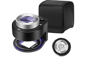 HQGZQL 45X Jewelry Magnifier with 6 Light,Desktop Portable Coin Magnifier Metal Eye Scale Sewing Magnifing Glass for Textile Optical Jewelry Tool Coins Currency