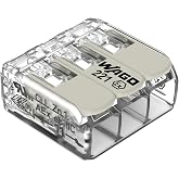 221-483 | WAGO 221 Series Lever-Nuts&reg; for Hazardous Locations | 3-Conductor Splicing Connector | 24 &ndash; 12 AWG | Transparent housing, White Operating levers | [Box of 50 Pieces]