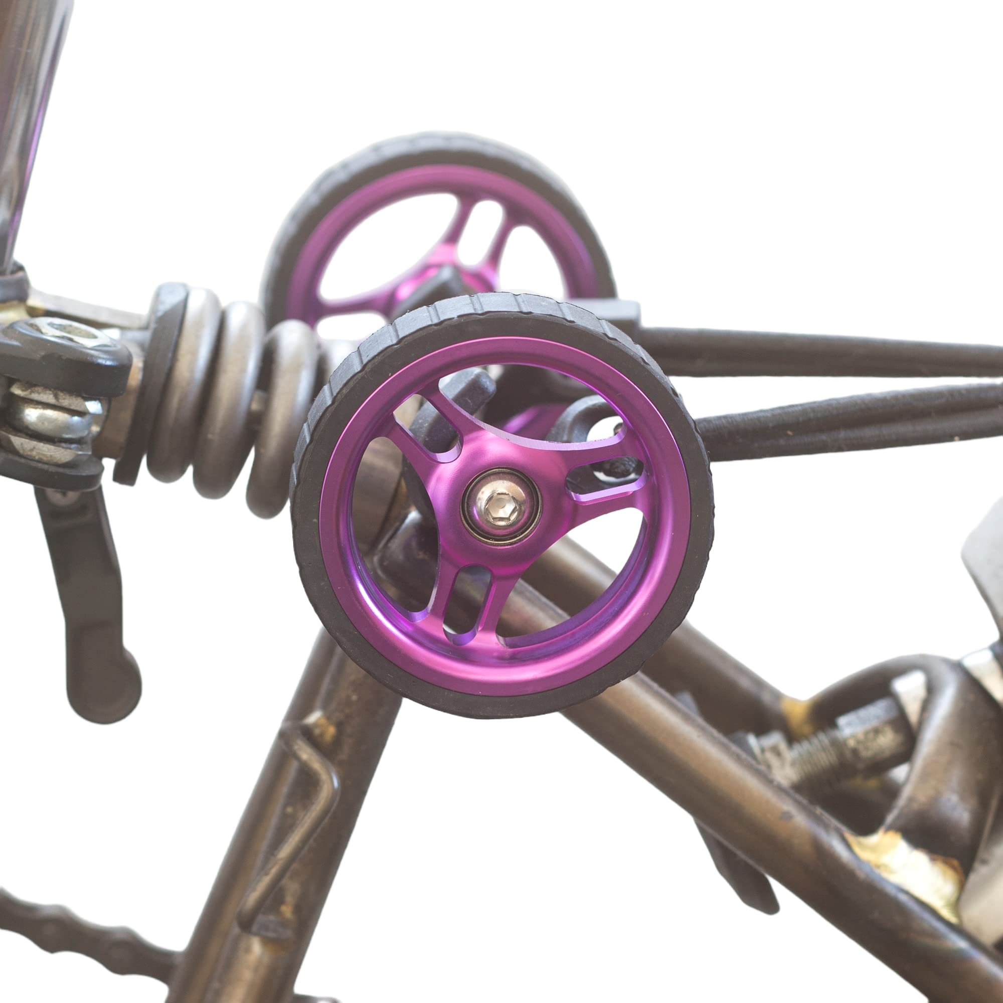 London Craftwork New Wide Easy Wheels For BROMPTON ver 2.0 in PURPLE EZ-3