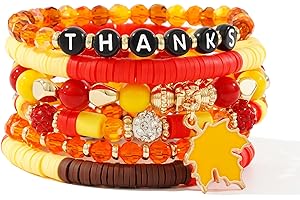 RISHEGAE Heishi Beaded Stretch Bracelets for Women Stackable Gold Polymer Clay Beads Bracelets Friendship Boho Summer Beach Bracelets Jewelry Set