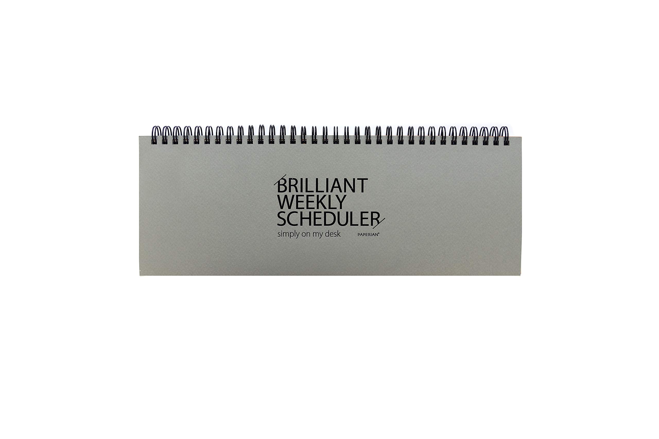 Photo 1 of PAPERIAN Brilliant Weekly Scheduler - Wirebound Undated Weekly Planner Pad Scheduler (Gray)